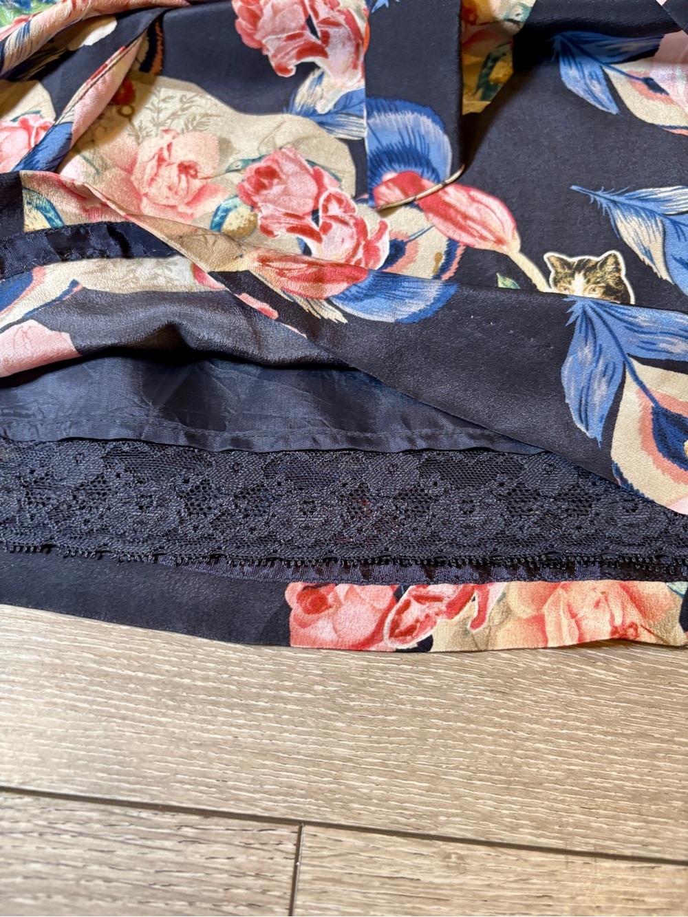 Rebekah Maysles x Anthropologie Whimsical Navy Silk Wrap Skirt Size 6 - Picture 6 of 8